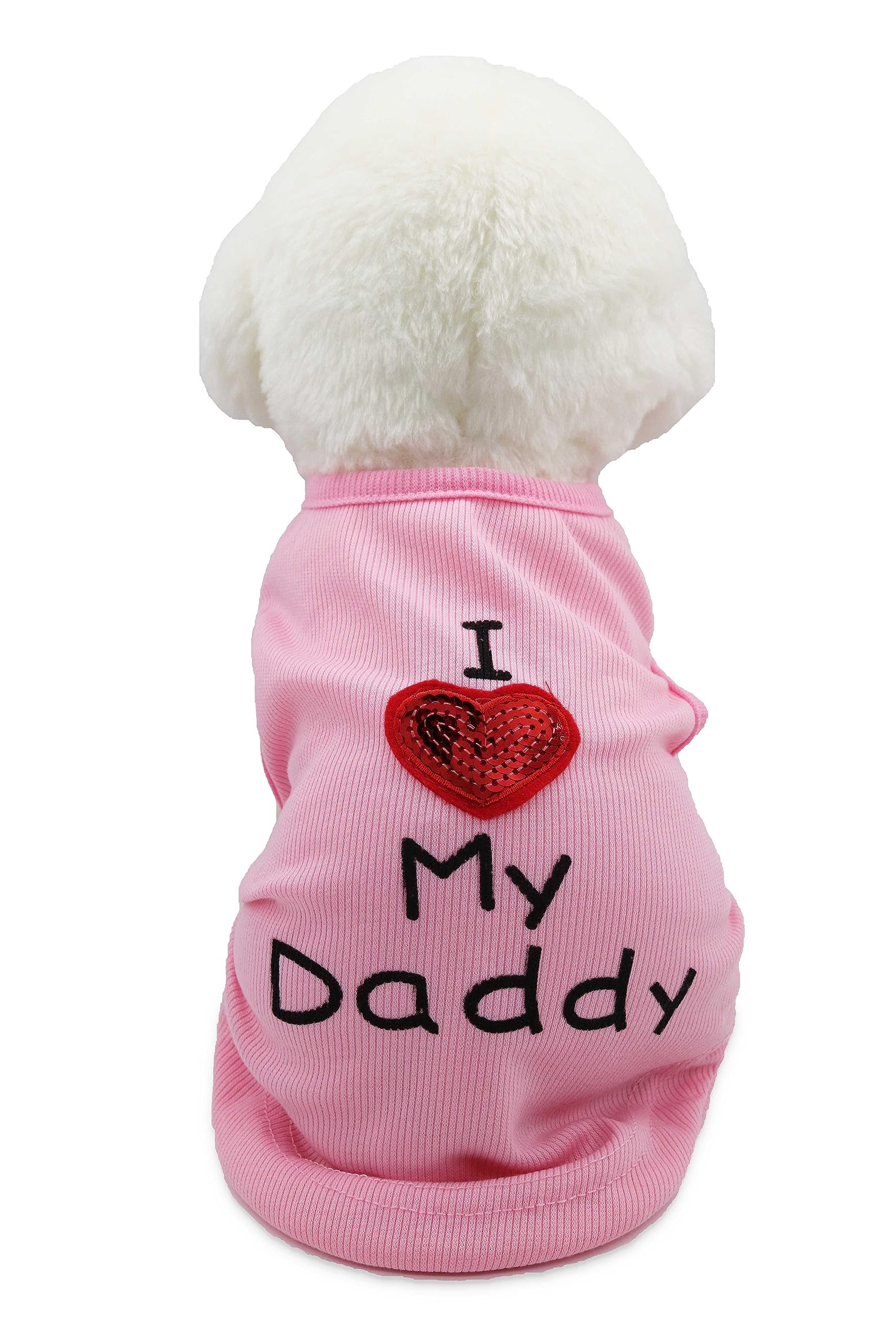 Small Dog Clothes XXS Puppy Dogs Shirt I Love My Mom Mommy Dad Daddy Dog T Shirts for Small Dogs