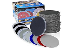 5 Inch Wet Dry Sanding Discs No-Hole Round Hook and Loop Sandpaper with 1Pcs Interface Pad 1000 2000 3000 5000 7000 10000 Ass