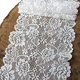 Lace Realm 6 Inches Wide Lace Fabric White Stretch