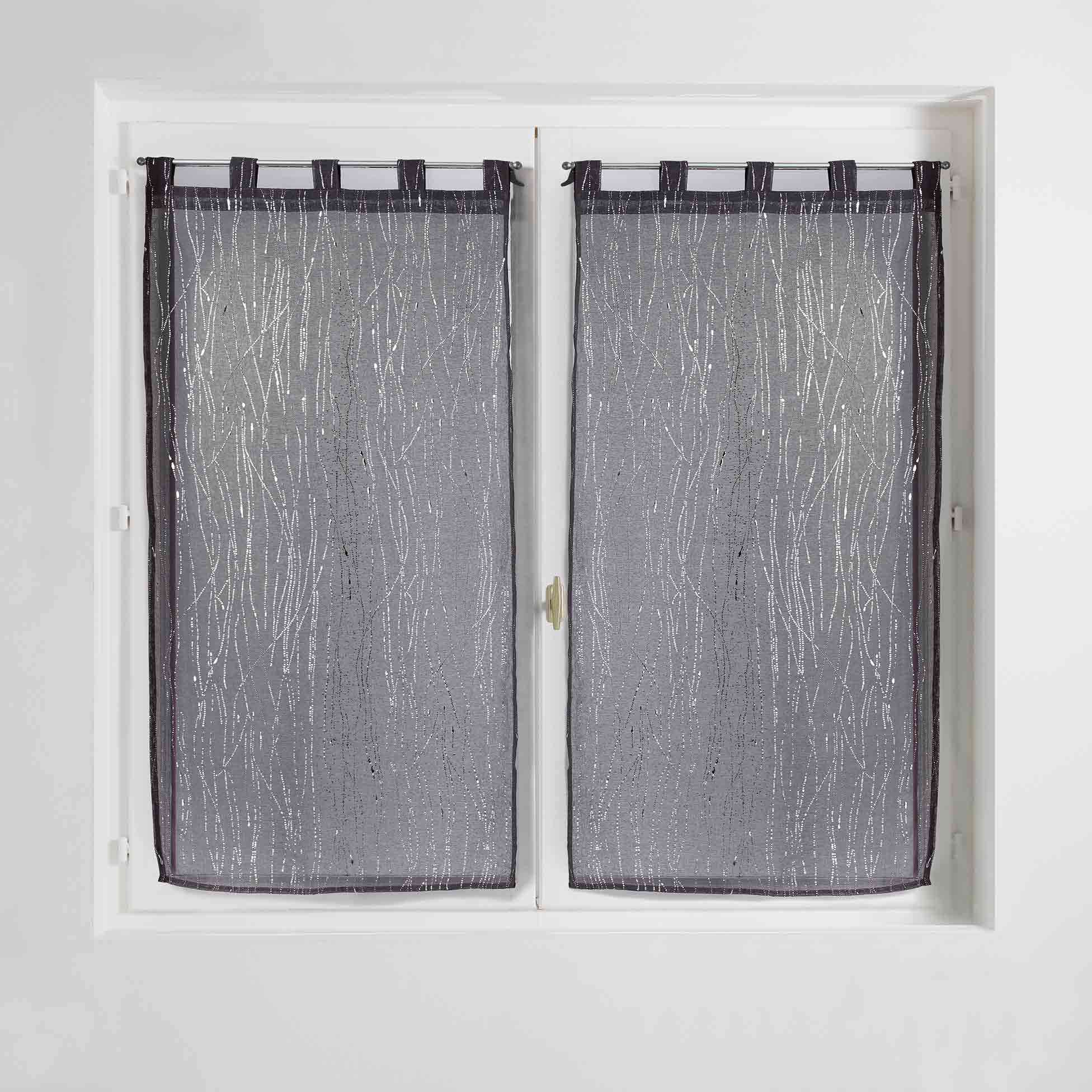 Douceur d'interieur 1626529 Pair, Polyester, Charcoal, 2 x 90 x 120 cm