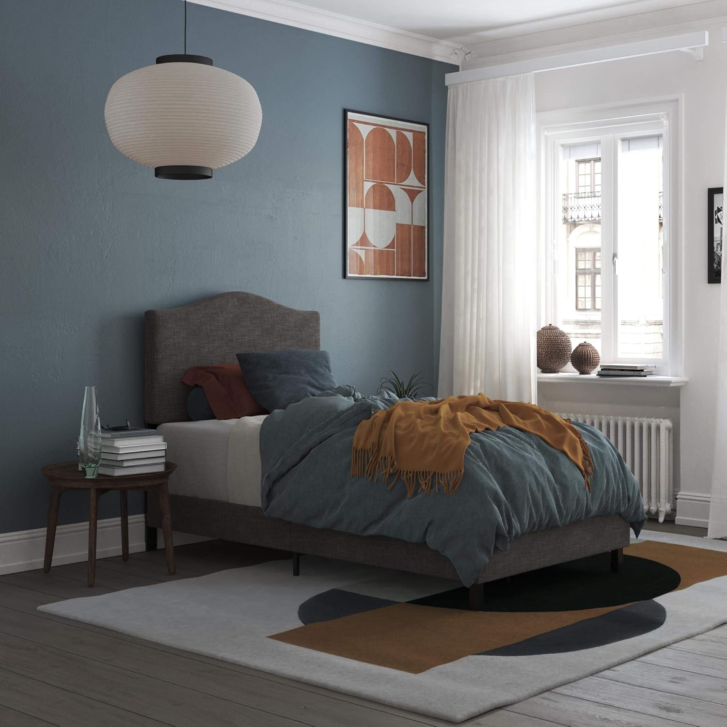 Best Grey Wood Headboard Curved Twin