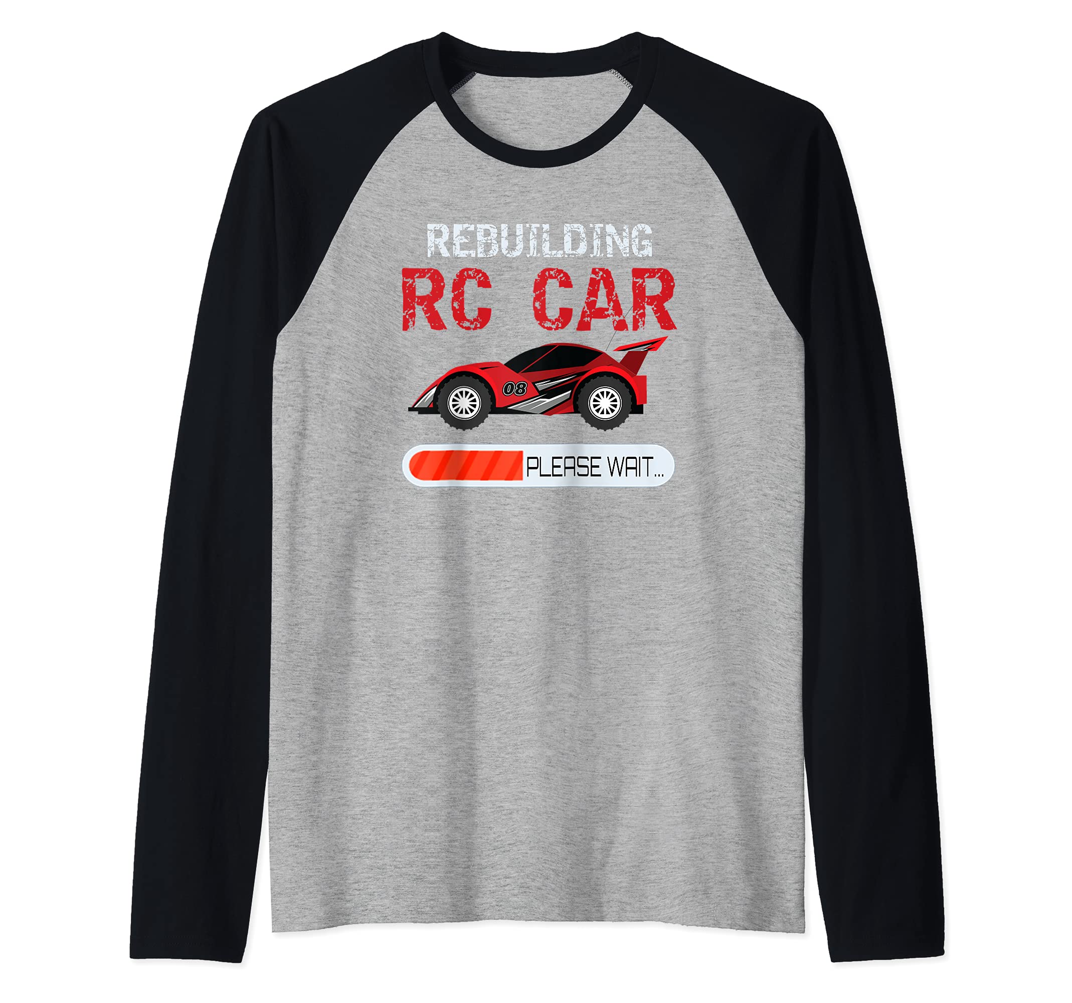 Rebuilding RC Car Remote Control Toy Car Raglan Baseball Tee