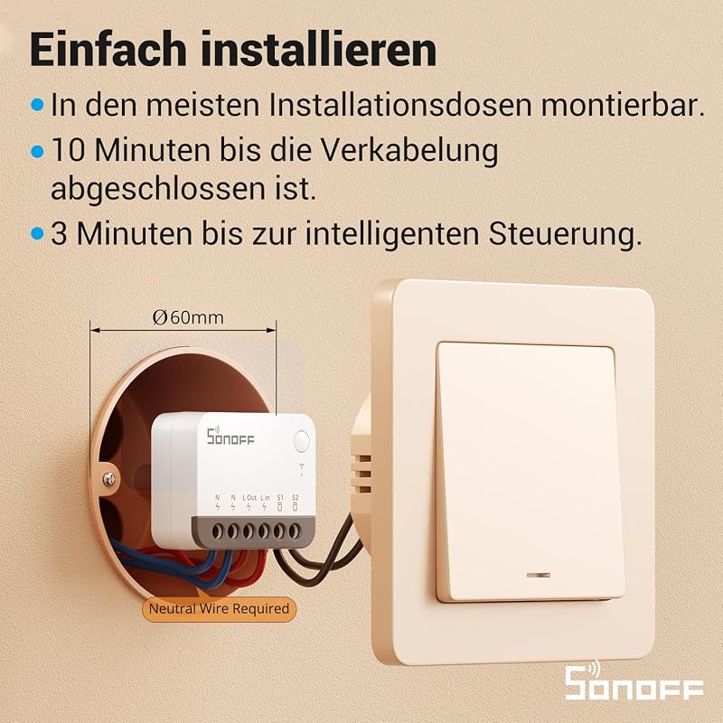 ZBMINIR2 Zigbee Smart Switch 2-Way, Interruttore intelligente, controllo APP, Funziona con Alexa, Google Home, Richiede neutrale e Hub Zigbee