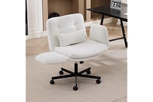 IPKIG Criss Cross Chair with Adjustable Arms, Swivel Ergonomic Cross Legged Office Chair with Side Pockets and Wheels, Adjust
