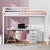 SHA CERLIN Loft Bed Twin Size with Ladder and