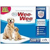 Four Paws Wee-Wee Superior Performance Dog Pee Pads, 200 Count | Quilted leak-proof puppy pads, dog housebreaking &amp; potty training, 24-hour floor protection, pet supplies, 22" x 23"