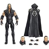 WWE Ultimate Edition Undertaker Action Figure, 6-inch Collectible with Extra Heads, Swappable Hands &amp; WrestleMania XIV Entrance Jacket for Ages 8 Years Old &amp; Up