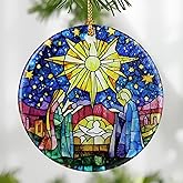Nativity Scene Ornament: Christmas Ornaments, Religious Christmas Decorations for Tree, Catholic Ornament & Christian Holiday Decor | Religious Gifts, Christian Gifts - Design A