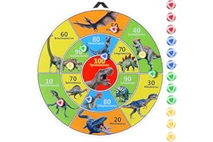 ZOHANINDL 30 Inch LED Dart Board Kids Game,12PCS Sticky Balls,Indoor/Outdoor Sports Carnival Games Yard Party, Suitable for 3 4 5 6 7 8 9 10 Years Old Boys and Girls Birthday Gifts Dinosaur Toys