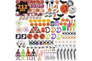 TOY Life Halloween Party Favors 212 Pcs Kids Party Favor Halloween Treats Toys in Bulk Goodie Bags Stuffers Return Gifts for Kids Birthday Party Favor Halloween Trick or Treat Classroom Party Supplies