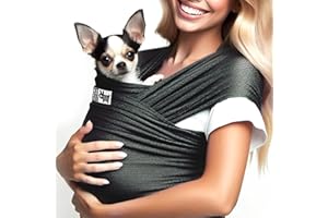 Race&Herd Cat Dog Sling Carrier 15-20 Lbs, Dog Slings for Small Dogs, Pet wrap for Small Dogs Carrier Sling, Puppy Sling Carrier for Small Dogs 0-15 Lbs (Wrap) (Charcoal)