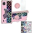 Aroepurt ATT SL104D Case Compatible with Summit SL104D Phone Case Cover [with Tempered Glass Screen Protector][Hard PC + Soft Silicone][Ring Support] [Colorful Reflect Light] IMDF-JXX