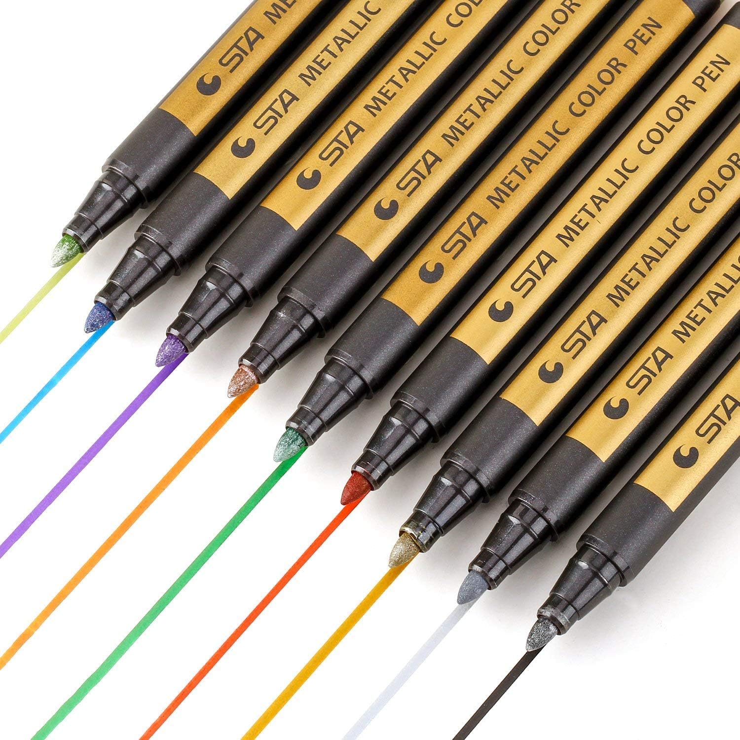 MISULOVE Metallic Marker Pens, Set of 10 Colors Paint Markers for Black Paper, Rock Painting, Scrapbooking Crafts, Card Making, Ceramics, DIY Photo Album, Ceramic, Glass and More(Medium tip): Home & Kitchen
