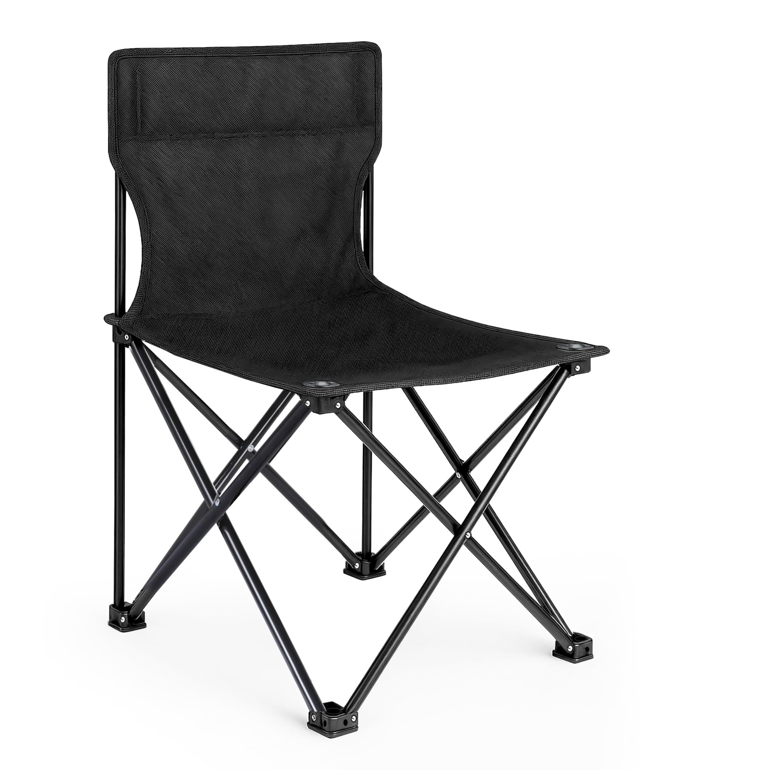 Photo 1 of YSSOA Portable Folding Camping Chair for Adult with Carry Bag, Collapsible Anti-Slip Padded Oxford Cloth Stool for Hiking, Fishing, Gardening, Picnic, Small, Black