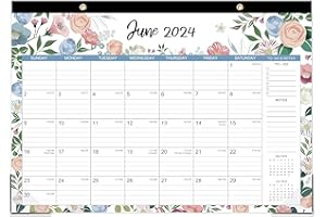 LAFEFO Desk Calendar 2024 - January. 2024 - December. 2024, 2024 Desk Calendar 2-in-1, 16.8" x 12", 12-Month Desk/Wall Calendar with Thick Paper, Corner Protectors, Large Ruled Blocks - Floral