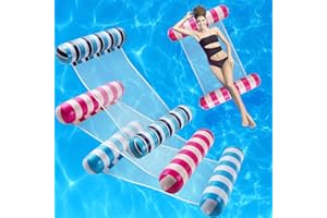 MOZSOY【3 Pack】 Premium Swimming Pool Float Hammock, Multi-Purpose Inflatable Hammock (Saddle, Lounge Chair, Hammock, Drifter), Water Hammock Lounge