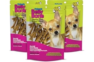Fido - Belly Bones for Dogs, Yogurt Flavored Mini Dog Dental Treats - 21 Treats Per Pack, 3 Pack - for Small Dogs, Made in USA, Plaque & Tartar Control, Fresh Breath, Digestive Health Support