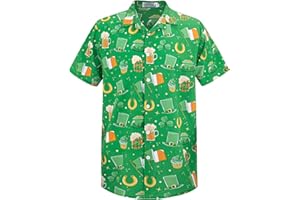 Yoimira Hawaiian Shirts for Men, Print Mens Casual Short Sleeve Button Down Shirts Floral Aloha Beach Shirt