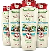Old Spice Cleansing Body Wash for Men, 24/7 Shower Fresh with Lasting Scent, Cleanse & Refresh, Gentle on Skin, Vitamin B3, Fiji with Palm Tree + Coconut Scent, 18 oz (Pack of 4)