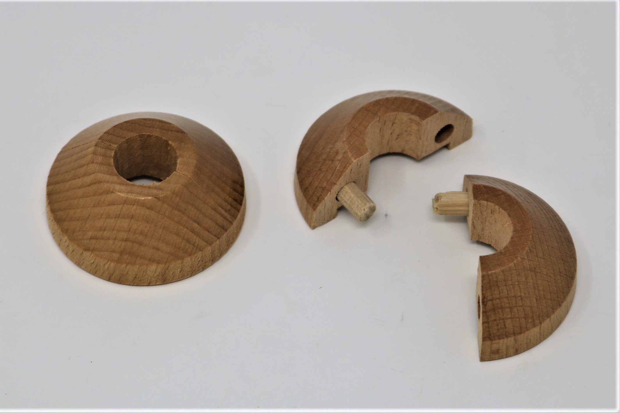 Visua Solid Wood Pipe Collars/Roses/Entry Points to fit 15mm Pipes. 4 Wood Finishes Available. Pack of 2. (Oak)