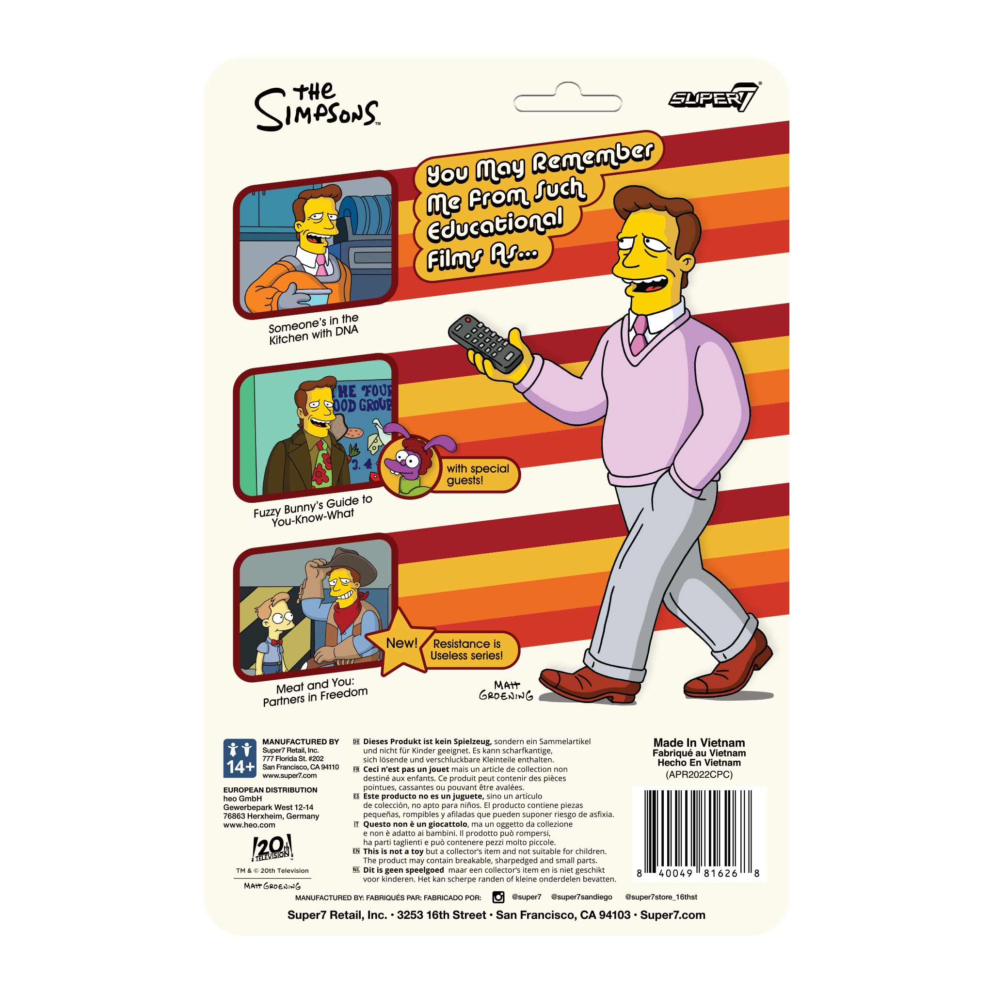 Super7 Los Simpson Troy McClure (Meat and You: Partners in Freedom) - Figura de acción de Los Simpson de 3,75 Programa de televisión clásico Coleccionables y juguetes retro Super7 Los Simpson Troy McClure (Meat and You: Partners in Freedom) - Figura de acción de Los Simpson de 3,75 Programa de televisión clásico Coleccionables y juguetes retro