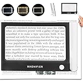 Magnifying Glass with Light, Folding Handheld 5X Large Rectangle Lighted Magnifier with Dimmable LED for Macular Degeneration