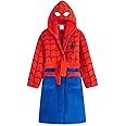 Marvel Spiderman Bathrobes for Boys Fleece Robe with Pockets Tie Waist, Cozy Gifts for Kids