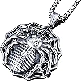 QIYURIDE Spider Necklace Gifts, Stainless Steel Spiderman Pendant for Men