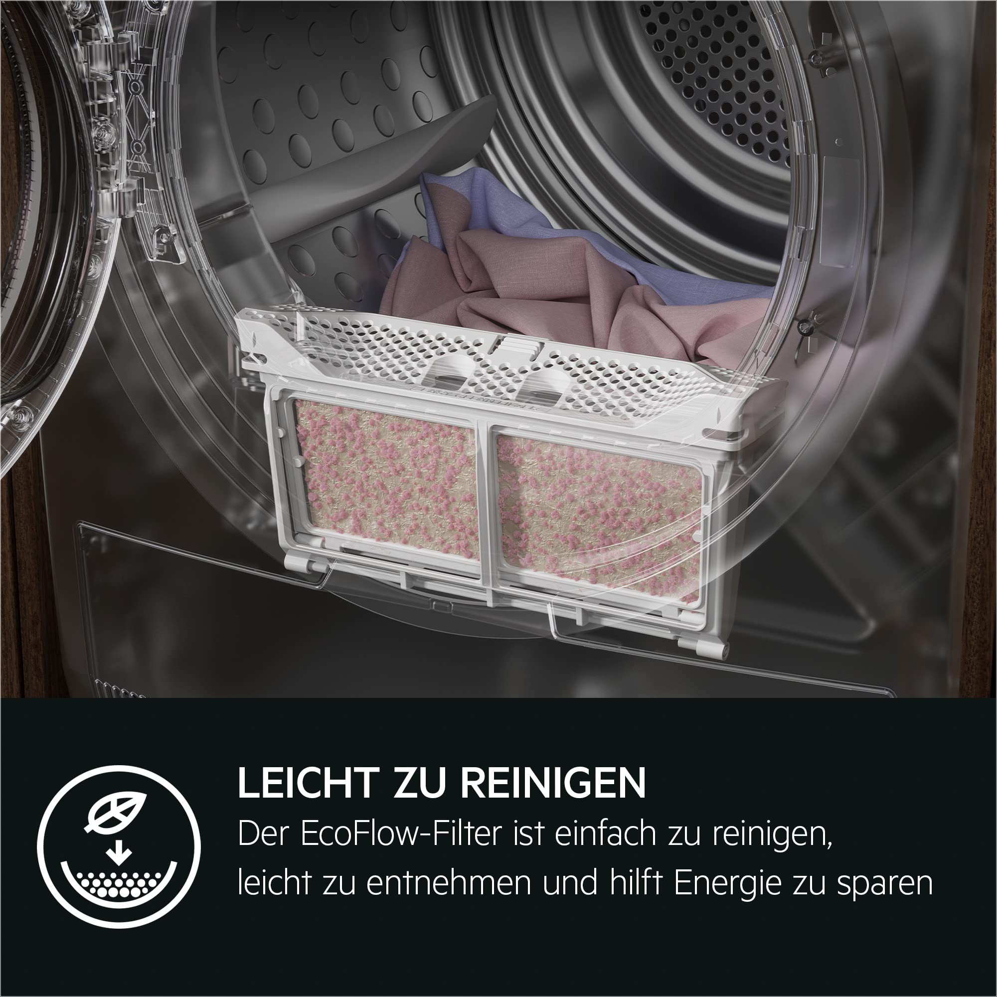 AEG Wärmepumpentrockner 9 kg, Serie 7000: SensiDry schonendes & energiesparendes Trockenverfahren, neue Energiekl. C, Mengenautomatik, wechselende Drehrichtung, Schontrommel, Knitterschutz, TR7T65690 7