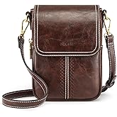 S-ZONE Vegan Leather Small Crossbody Bags for Women Trendy Cell Phone Purses Womens Wallet with Adjustable Strap Card Slots