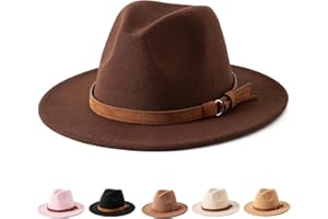 Jastore Kids Girls Boys Classic Wide Brim Bowknot Floppy Fedora Hat Wool Felt Bowler Cap