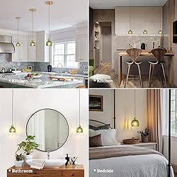 Shenmoyl Mini Pendant Light with Green Tulip Glass