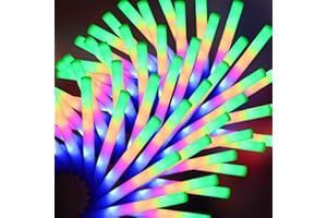 GDHZWTMY 68 Pcs LED Foam Glow Sticks Bulk,Glow in The Dark Party Supplies，Foam Light Up Sticks 3 Modes of Color Flashing for Birthday,Wedding,Raves,Carnival,Halloween Christmas,New Year,Concert