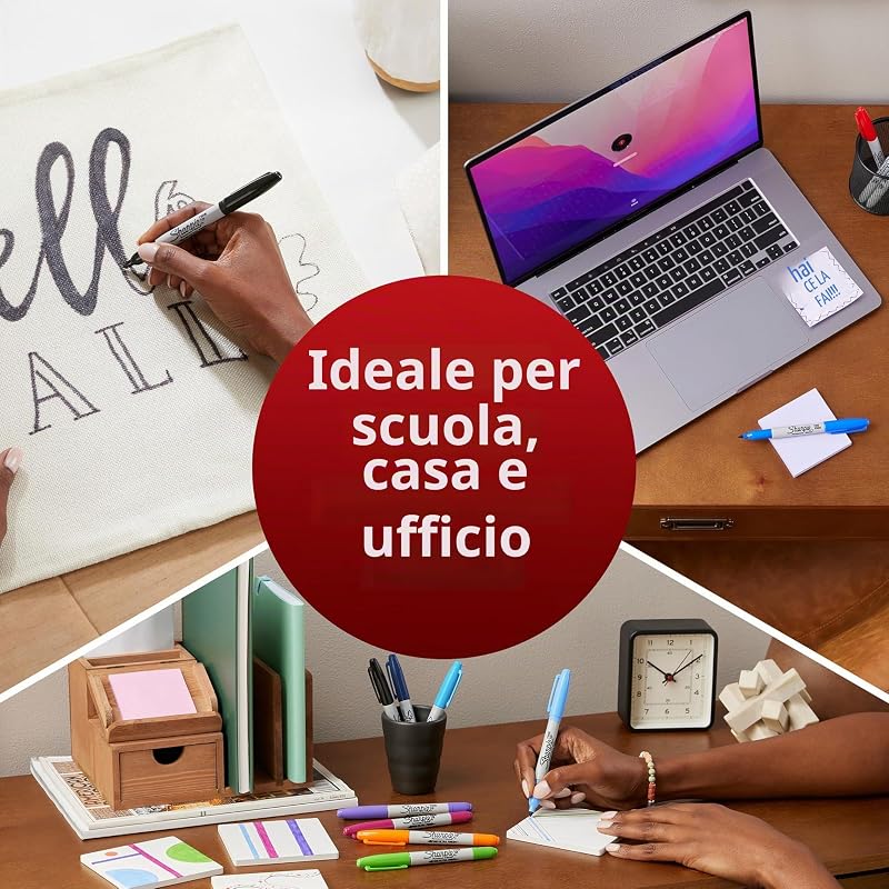 pennarelli indelebili a doppia punta | punta fine e ultrafine | Inchiostro nero | confezione da 12