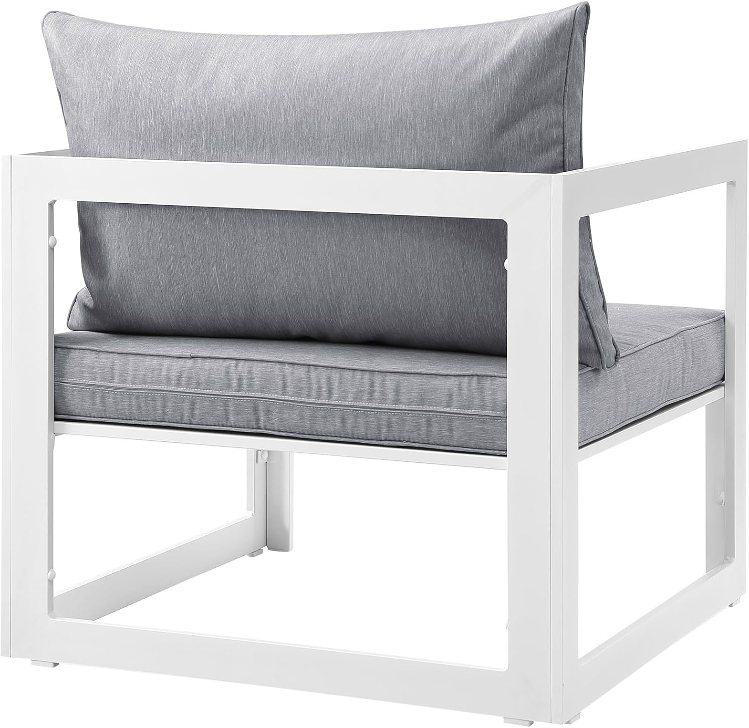 Modway Fortuna Aluminum Outdoor Patio Armless Chair in White Gray : Garden & Outdoor