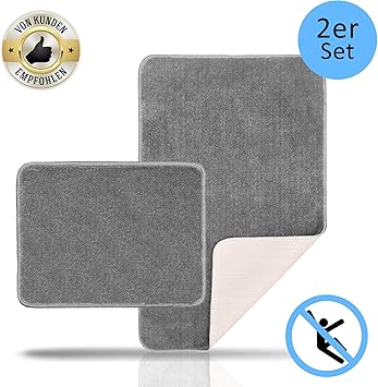 Sentidos Premium Badematte Rutschfest Dank Natur Latex Eleganter 2 Teiliger Badezimmerteppich Garantiert Schadstofffreier Badteppich Badematte Grau 2 Teilig Set 50x80 Cm Und 40x50 Cm Amazon De Kuche Haushalt