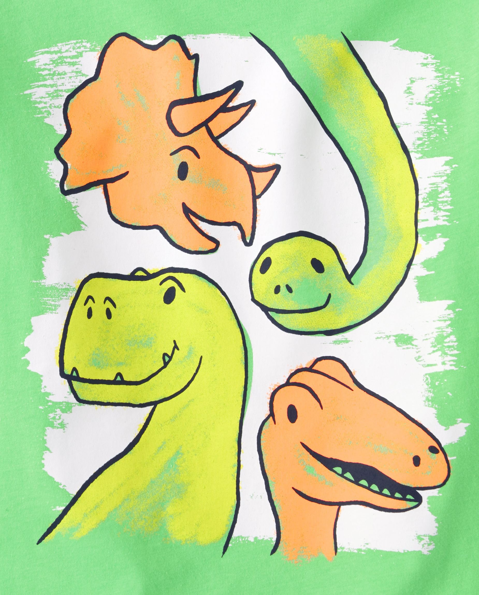 The Children's Place Baby Boy's and Toddler Dino Short Sleeve Graphic T-Shirts,Multipacks, Dinosaurs 3-Pack, 18-24 Months