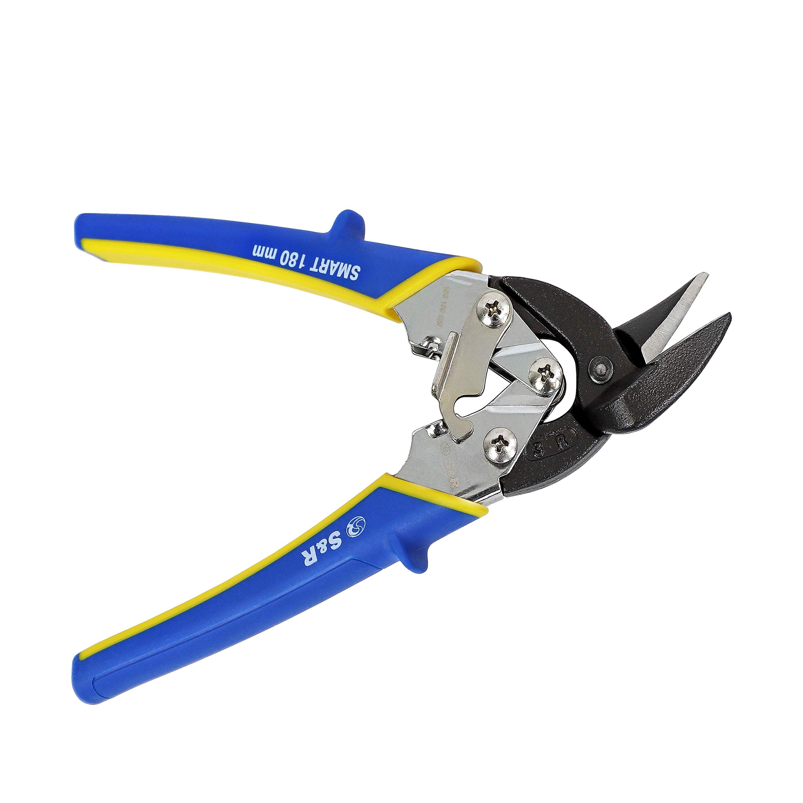 S&R Mini Tin Snips – Ideal Series, Right Cut | Compact Metal Shears 180 mm with Rubberised Handles | HRC 60–62 for Precision Sheet Metal Cutting
