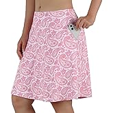 Turnhier Women's 20" Knee Length Skorts Skirts Casual Athletic Tennis Golf Skirt with Pockets