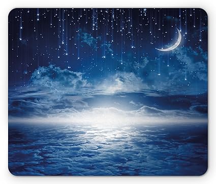 Amazoncom Lunarable Night Sky Mouse Pad Nocturnal Sky Full Moon