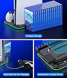 PS5/PS5 Slim Stand and Cooling Station with