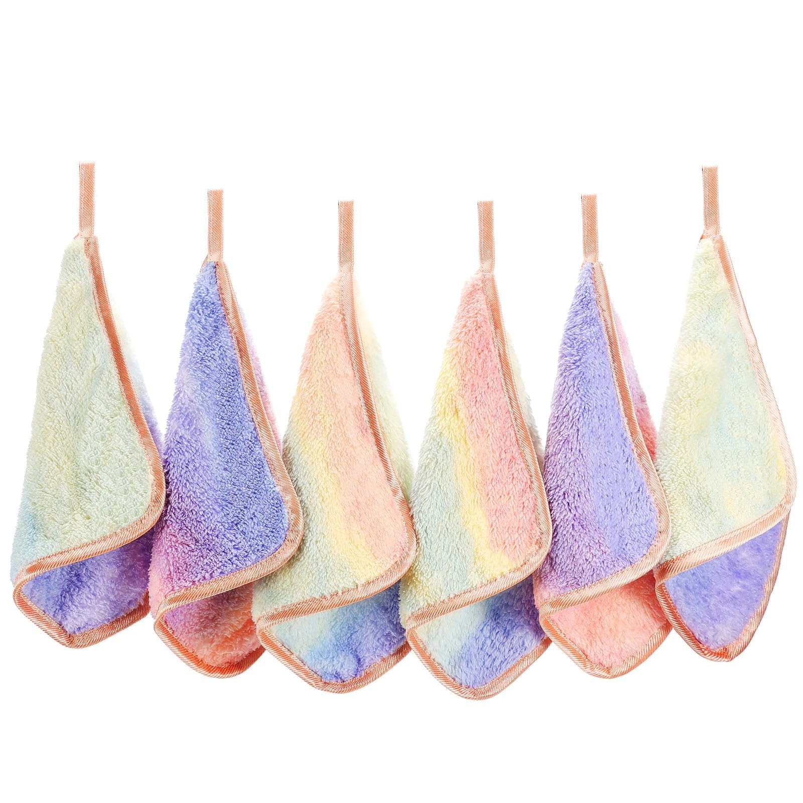 PHOGARY Microfibre Face Cloth, Reusable Makeup Remover Cloth Cleansing Cloths for Face, Microfibre Soft Facecloths Makeup Cleanser Towel, Flannel Face Cloth Pack 6- Washable (8 x 8in, Rainbow) — image 1