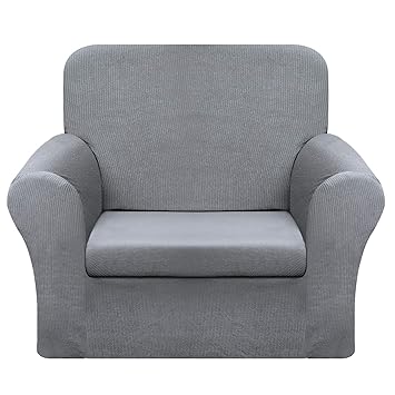 Chelzen Stretch Chair Covers Living Room 2 Piece Couch Covers Striped Furniture Protectors Spandex Fabric Dog Sofa Chair Slipcovers Chair Light