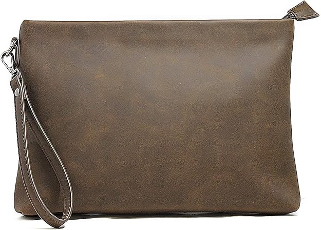 Amazon Surchar クラッチバッグ メンズ セカンドバッグ Puレザー バック 軽量 旅行 ブランド 人気 メンズ レディース ダークブラウン クラッチ セカンドバッグ