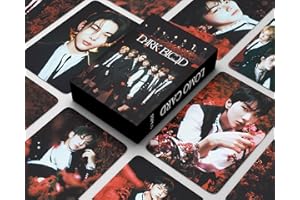 Funwaretech ENHYPEN Dark Blood Photocards 55 Pcs 2023 4th New Album Dark Blood Lomo Cards Kpop Merchandise Gift for Fans Boys Girls ENGENE