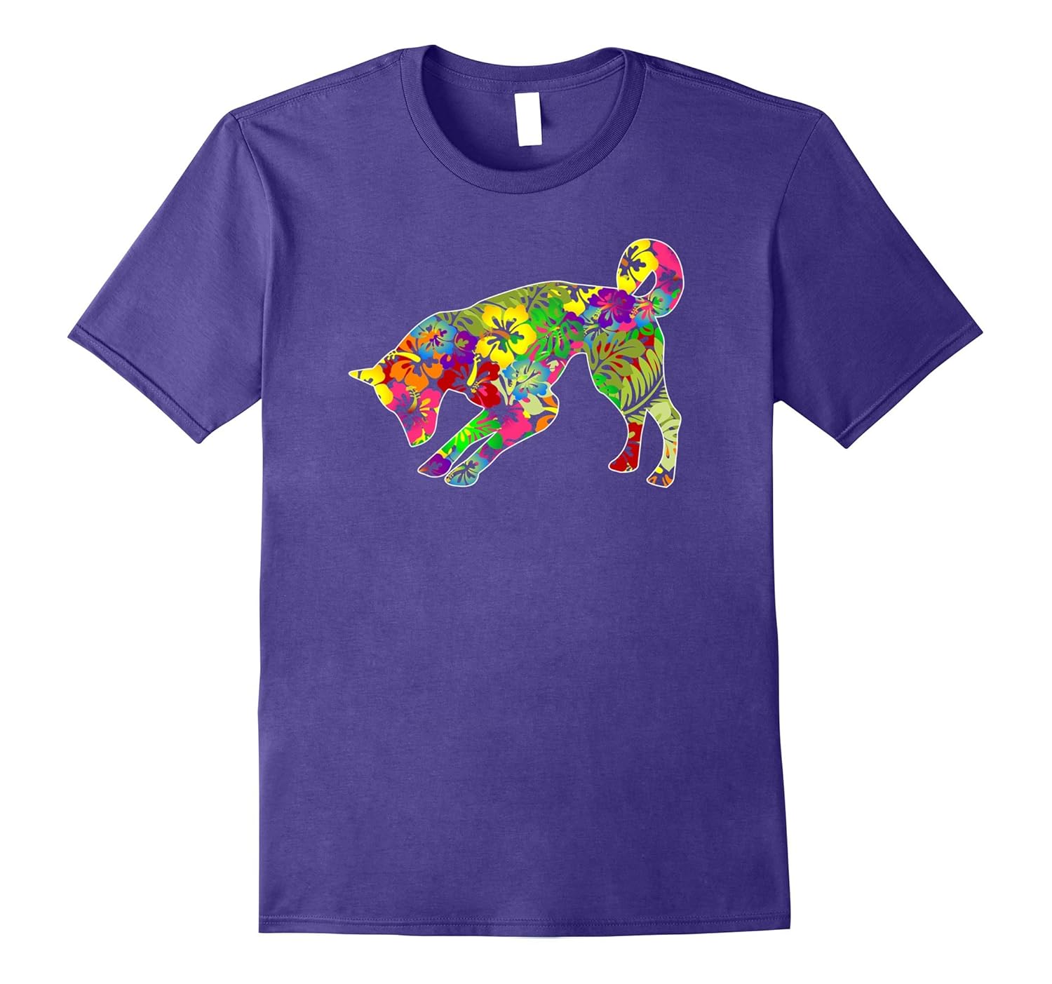 Puppy Dog Floral Hawaiian Tropical Graphic T-Shirt-ANZ