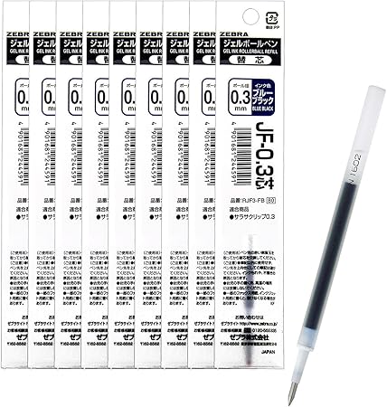 Amazon ゼブラ ジェルボールペン替芯 サラサ Jf 0 3芯 ブルーブラック 10本 B Rjf3 Fb 詰め替えインク 文房具 オフィス用品