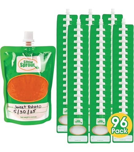 Amazon.com : Disposable 6oz Baby Food Storage Pouch Containers, 48