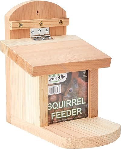Wildlife World Wooden Squirrel Feeder Box with Lift Up Lid