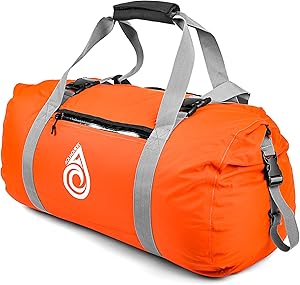 Aqua Quest Slipstream Duffel Bag - 100% Waterproof, Lightweight, Durable, Versatile, Compact - Protective Dry Bag for Sport, Travel, Boating - 50L, Blue, Black or Orange
